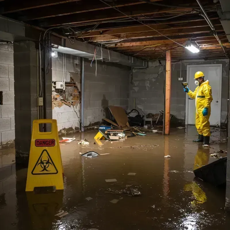 Flooded Basement Electrical Hazard in Maroa, IL Property